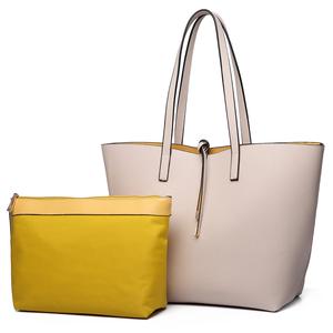 MISS LULU Women Reversible Contrast Shopper Tote Bag