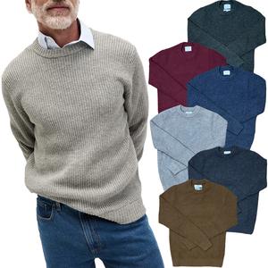 M&S Mens Lambswool Blend Jumper Textured Crew Neck Chunky Long Sleeve Knitted Sweater Work Pullover S-5XL
