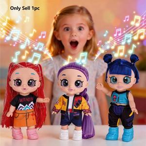 K-Pop Anime Action Figures, K-Pop Monster Group 5D Eyes 10 Inch 5 Joint Moveable Rumi Mira & Zoey Fan Collection Toy Kpop Doll with Music, Fan Collection Kpop Stuff for Girls Kpop Singing Dolls  Birthday Gift Gifts for Girls