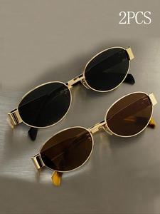 Unisex  Oval  Frame Sunglasses, Trendy Casual Sunglasses for Everyday Use, Fashion Accessories for Outdoor Activities