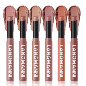 Langmanni 6-Piece Velvet Matte Lipstick Set, Long-Lasting High Pigment Shades, Easy Application, Perfect for All Skin Types