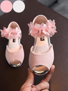 Princess Floral Mary Jane Shoes, Low Heel Party Wedding Dance Shoes, Suitable for Toddlers and Children, Girls Elegant Dress Shoes