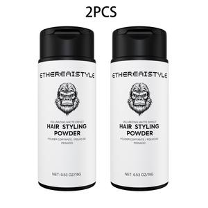 Men's Hair Styling Powder, Volume Powder, Oil Control Volumizing, Keeps Hair Soft All Day, Natural Matte Finish, 15g, 2 Bottles, Hair Products