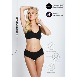 Lovall Cotton Midi Knickers 3 Pack  | Clearance |  Standard and Plus Sizes Available, Sizes 6-28, High Coverage, Breathable Soft Stretch Cotton Fabric, Mid Rise Fit