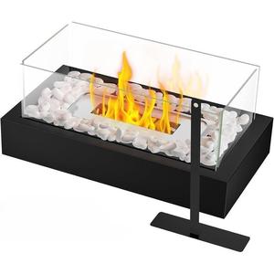 Portable Modern Outdoor Patio Rectangular Fire Pit, Indoor & Outdoor Decorative Alcohol Heater, Perfect for BBQ Parties Camping Hiking Gifts for Mom Home Decor