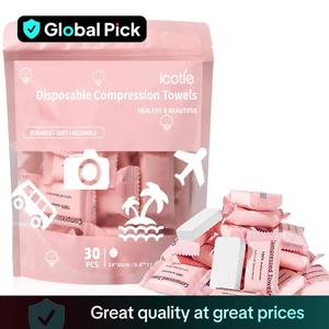 Disposable Compressed Face Towel, 30pcs Portable Compressed Towel Tablet, Disposable Compression Face Towel for Travel Camping Hiking, Travel Essentials, Beautiful