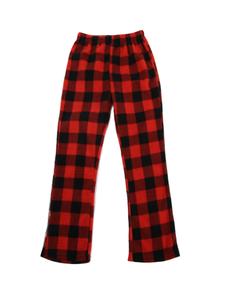 Boy's Plaid Print Fleece Lined Loungewear Pants, Casual Comfy Straight Leg Trousers for Fall & Winter, Boys Sleepwear for Indoor Wear, Valentine's Day Gift for Men