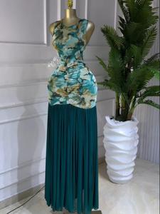 PULKRITU Women's Printed Ruched Stacked Bodycon A-Line Long Evening Dress, Fall Winter Holiday Party Gown, Elegant Party Wear, Elegant Fashion Chic