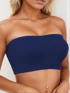 Women's Solid Color Seamless Backless Bra, Breathable Comfortable Wireless Bralette, Women's Lingerie for Daily Wear