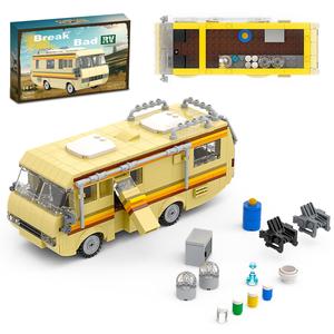 Breaking Bad RV Building Blocks Toy, 1 Box Creative Vehicle Assembly Models, Funny Home Desktop Ornaments for Gifts, Building Blocks Set