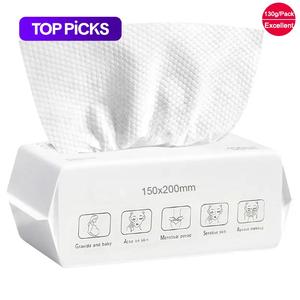 Disposable Face Towels, 1/2/4/10Packs Dry & Wet Use Facial Cleansing Towels, Double-sided Design Makeup Removal Wipes