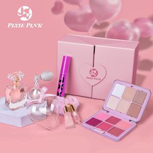 All-in-One Makeup Gift SetMulti-Functional Palette(Concealer/Highlighter/Contour/Blush/Lipstick)+Shimmer Spray + Curling Mascara + Perfume +Heart Plush Keychain Lip Gloss| CompleteMakeup Kit | Perfect Gift Box