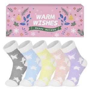 TOURNESOL Star Pattern Slipper Socks 5-Pairs | Cozy Home Booties with Non-Slip Sole | Warm Holiday Gift Set for Family Women Men, Soft House Indoor UK 4-7. Wear for Christmas. TikTokShopBlackFriday /04