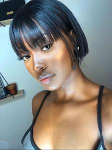 250% density Bone Straight Kim closure  Lace Wear and go wig Ready & Go Short human hair wigs for women, bleached knots with 2x3 lace straight styles, ready to wear and beautiful, easy to create a perfect look