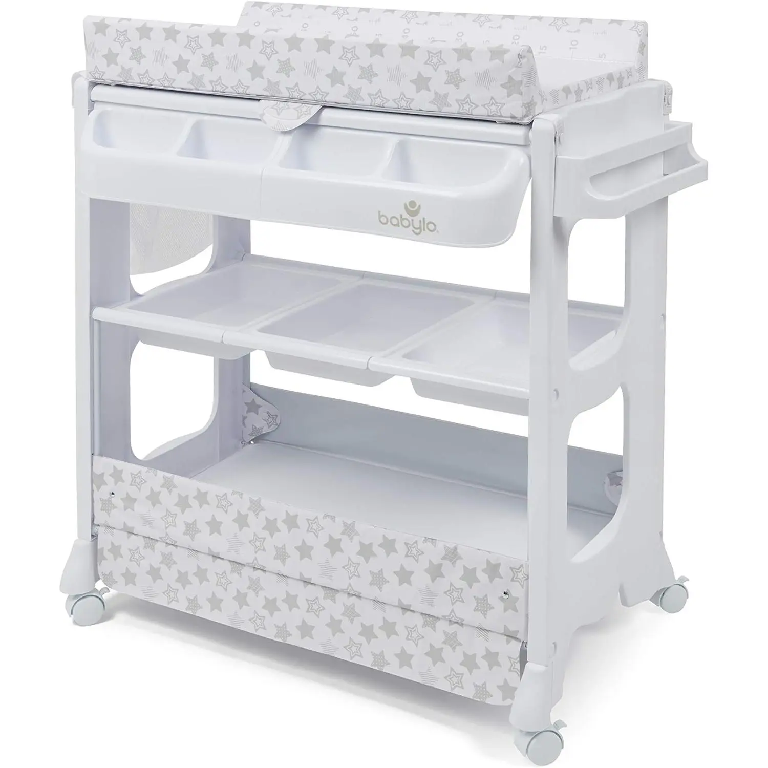 BABYLO Smart Changer with Bath Unit with Clever and Convenient Storage, Metric Moon and Stars