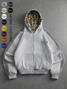 Men’s and women’s versions. Street-style retro design, fashionable leopard print fabric, soft, short-sleeved hooded sweatshirt. Luxurious, unique streetwear, casual attire, fashionable, outdoor, gift for back-to-school season, holiday gifts, perfect for g