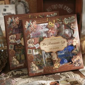 Vintage Floral Pattern Sticker (100 Sheets/Box), Scrapbooking & Journal Making Material Paper, Summer Gifts DIY Decorative Sticker For Stationery Computer Water Bottle