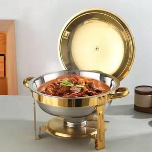 Round Chafing Dishes for Buffet 5 Qt,High Grade Chafing Dish Buffet Set Food Warmers for Parties,Buffet,Wedding, Birthday, Stainless Steel