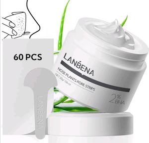 LANBENA Nose Plants Pore Strips | 60 Sheets + Spatula | Deep Cleansing & Smooth Skin Care | Gentle Daily Use for All Skin Types