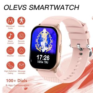 OLEVS Smart Watches For Men&Women Smart Voice Assistant with BT Answer Heart Rate/Blood Oxygen Detection  Bluetooth Call 100+Sport Mode Strong Battery Life IP67 Waterproof Compatible iOS&Android Phones 8206