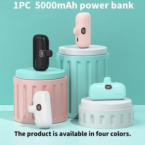 Portable USB Power Bank, 1 Count 5000mAh Mini Power Bank, Multifunctional Digital Display Power Bank for Outdoor Camping Hiking