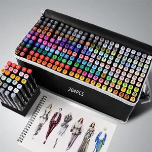 Double-ended Alcohol Marker Pen Set, 1 Set Waterproof Quick Drying Marker Pen Set with Storage Bag, Stationery Supplies for Students School Home Office