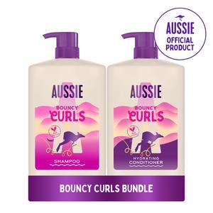 Aussie Bouncy Curls Shampoo & Conditioner. Gently Cleanses and Moisturises Wavy and Curly Hair. 2 x 1000ML