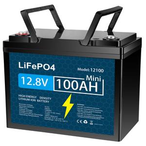 100Ah 12.8V LiFePO4 Battery with 100A BMS, 1280Wh Output Power, Up to 5000+ Deep Cycles Rechargeable Lithium Battery, for Solar,RV,Trolling Motor,Fish Finder,Power Wheels,Alarm System