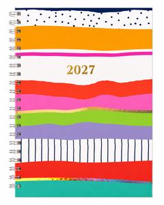 2027  Wiro Spiral Hardback A5 Week To View Diary Planner Organizer Gold Foil Tal image 5
