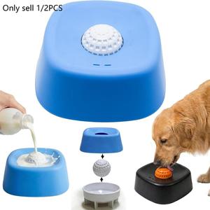 Slow Feeder Dog Bowls for Liquid with Rolling Ball, Interactive Lick Bowl Anti-Slip Slow Feeder for Wet Food, for Liquid Treat, Dog Licking Bowl with Rolling Balls for Bone Broth & Yogurt, for Large Medium Small Puppy Breeds