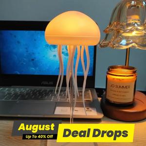 Jellyfish Design Colorful Night Light, USB Rechargeable Color Changing Desktop Lamp, Modern Novelty Lights for Bedroom Home Living Room Decor, Ocean Decor, Home Decor, Lights for Bedroom, LED Lights, Color Changing Nightlight, Home Decoration Lamp
