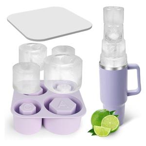 Silicone Ice Cube Tray, 1 Count Reusable Ice Mold, Easy Release Ice Cube Maker for 30oz & 40oz Tumblers, Whiskey, Coffee, Cocktails