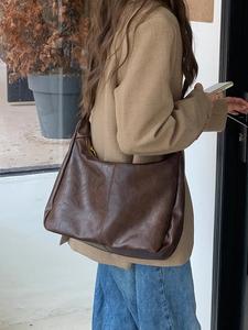 Women's Solid Color Shoulder Bag, Back To School, Fashionable Large Capacity Crossbody Bag for Daily Used, Casual PU Leather Bag, Casual Trendy Versatile High-quality Daily Commuting Bag, Convertible Shoulder Bags