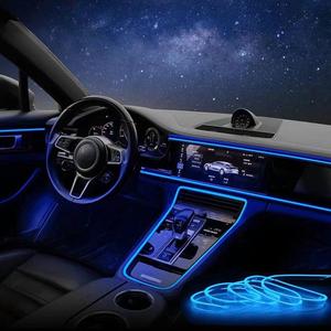 El Wire Interior Car LED Strip Lights, USB Car Neon Light Strip, 118.11 Inches 5v Neon Light, Car Atmosphere Ambient Decorative Light, Car Light Embellishments, Car Lighting Accessories, Led Lights For Car