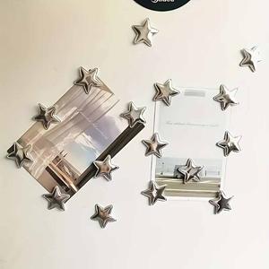10pcs Silver Star-Shaped Fridge Magnets, Refrigerator Decorating Magnet, for Creating Star Designs - Perfect for Adorning Refrigerators, Offices, with Kitchen And Office Decor, Fridge Organization, Decorative Magnet Tools, Star Shapes