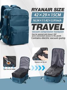 Vacuum Travel Backpack Set with Pump, Flight Approved Laptop Bag, Casual Daily Commute Backpack, Outdoor Hiking Camping Shoulder Bag