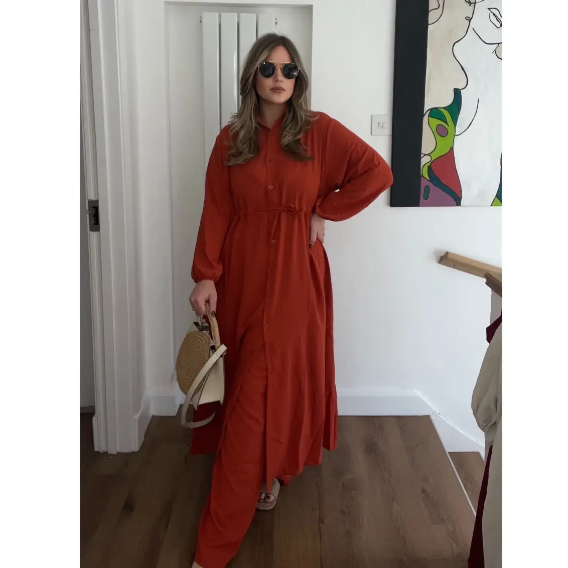 SOPHIA SETS - two piece longline shirt and trouser 10-20UK Casual Comfortable