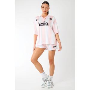 Kaiia Mini Football Shorts Pink Stripe