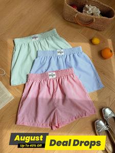 Women's Striped Print Shorts, Soft Comfy Breathable Pastel Shorts for Daily Wear, Shorts for All Seasons, Shorts for Women, Womenswear, Lady Loungewear, Homewear, Everyday Bottom, Casual Fashionable Shorts