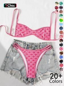 Two-piece Set Women's Floral Print Bikini Set, Casual Fashion Chic Swimsuit Set for Beach Holiday Vacation, Ladies Summer Clothes, Bikinis Sets, Bikini Top & Floral Bikini Bottom