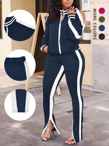 Women Casual 2 Piece Outfit Long Pant Set Sweatsuits Tracksuits