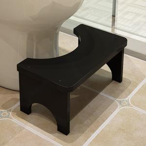 Bamboo Toilet Stool, Squatting Posture Footstool with Height Support Cushion, Bamboo Wood for Bathroom Use