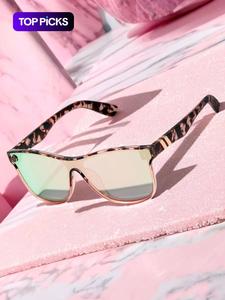 Modern Rich Girl High Quality Sunglasses, Cute Unisex Trendy Casual Leopard Pattern Sunglasses for Everyday Use, Modern Frames Summer Sports Sunglasses, Fashion Accessories for Outdoor Activities