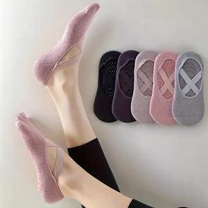 Women's Yoga Ankle Breathable Compression Socks, 1/3/5 Pairs Non-slip Breathable Comfortable Sports Grip Socks for Pilates, Dance, Fitness, Gym, Workout, Women's Socks for Indoor Outdoor Wear, Womenswear, Compression Athletic Socks, Cross Grip Socks