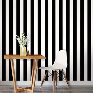 1pc Vintage Black And White Striped Patterned Removable Decorative Wallpaper, Waterproof, Peel And Stick, Suitable for Appliances, Furniture, Home Decor, Room Backgrounds, Kitchen Renovations, Wall Coverings, Wall Sticke