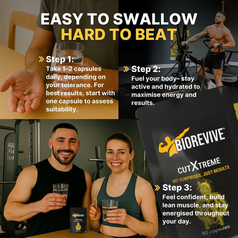 CutXtreme - BioRevive  - 60 Servings Fitness Supplement for Energy Focus & Wellness Support