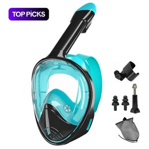 Full Face Diving Gear Mask, 1 Set Anti-fog & Anti-leak Diving Mask with Breathing Tube & Camera Bracket, Water Sports Equipment for Scuba Diving & Swimming Adventure