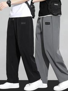 Men's Letter Print Straight Leg Pants, Casual Comfy Loose Trousers for Spring & Fall, Fashion Men's Bottoms for Daily Wear