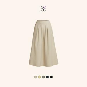 Structured Waist Pleated Maxi Skirt