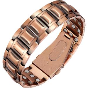 Jeracol Sporty Magnetic Bracelet for Men, Men's Copper Bracelet - Unique Folding Clasp Wristband Brazaletes with Adjustment Tool, and Jewelry Gift Box Included, for Gift, For Spring Sale